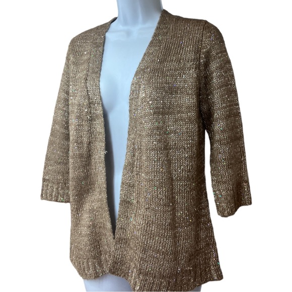SzPM NY Collection Sequined Open Front Sweater - Picture 5 of 7